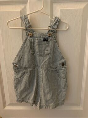Route 66 Blue Stripe Kids Overalls Shorts